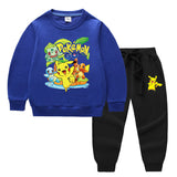 Children Pokemon Pikachu Hoodie & Pant Set Two-Piece Baby Cotton Sweater Set