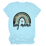Boy Mama T Shirt Camouflage Leopard Print Rainbow Mother's Day T-shirt