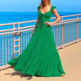 Women Bohemian Dress Summer Sexy Chest Wrap Backless Dress