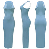 Spring and Summer Camisole Deep V-neck Slim Fit Sexy Long Long Dress