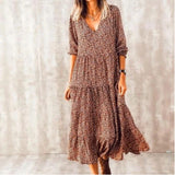 Beth Dutton Bohemian Dress Summer Spring Midi Dresses Printed Dress