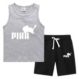Children Pokemon Pikachu Tshirts & Shorts Summer Vest Middle Pants Sports Casual Sleeveless Two Pieces