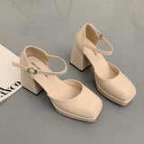 Nude Pumps Block Heel