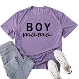 Boy Mama T Shirts Boy Mama Letter Printed T-shirt