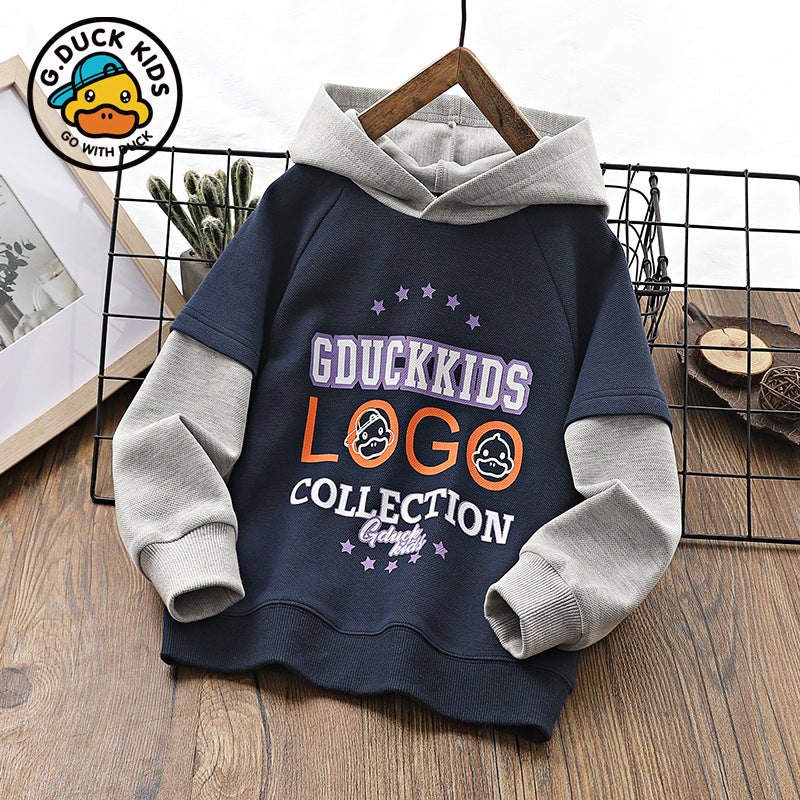 Children Hoodie Sweatshirts Small Yellow Duck Children's Clothing Boys Cartoon Hooded Sweatshirt
