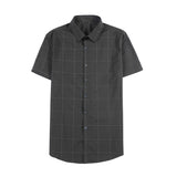 Men Shirts Short Sleeve Plaid Shirt