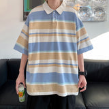 Men's T-Shirt Summer Striped Large Size Short Sleeve T-shirt
