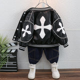 Toddler Boys Jackets Boy's Leather Jacket Coat Children's Baseball Uniform