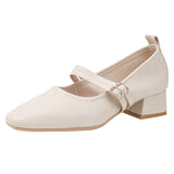 Nude Wide Fit Block Heels Loafers