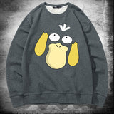 Men and Women Pokemon Pikachu Hoodie Pokémon Psyduck Crew Neck Pullover Sweatshirt