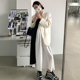 Black and White Dress French Style V-neck Loose Multicolor Suspender Dress