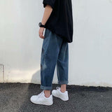 Anime Print Jeans Denim Pants Printed Boy Loose Denim Trousers Male