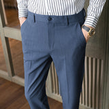 Men Trousers Slim Fit Business Casual Pants