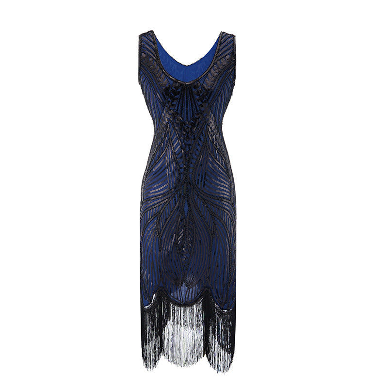 The Great Gatsby Prom Dresses Vintage Women's Sequined Dress Beaded Tassel Dress