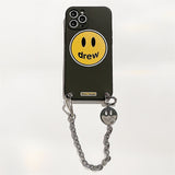 justin b drew phone case Apple 12 Drew Smiley Face Chain Phone Case XR Xs Transparent Iphone11