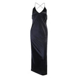 Emily Ratajkowski Dress High Slit Skirt Slim-Fit Sexy Sling Backless Dress