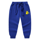 Children Pokemon Pikachu Pants Ankle-Tied Pants Casual Sports Cotton Neutral