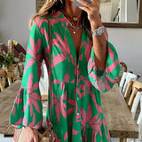 Women Exotic Dresses Long Sleeve Printed Dress