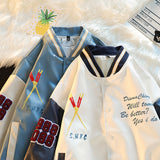 Corduroy Patch Jacket Corduroy Baseball Uniform Jacket Loose