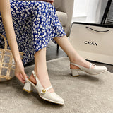 Nude Block Heel Sandals
