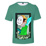 Dreamwastaken Novelty Hoodies Dream Merch Shirt 3D Short Sleeve T-shirt Casual Loose