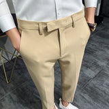 Men Trousers Black Suit Pants