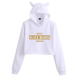 In Memory of Kobe Hoodie Kobe Peripheral Printing Casual Women Navel-Exposed Cat Ear Sweater
