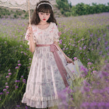 Gothic Lolita Harajuku Style Clothing Olita Dress Summer Short Sleeve Flower Wall Op Elegant Floral Dress