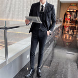 Double Brewed Seersucker Suit Men's Suit Slim Striped Casual Formal Wear