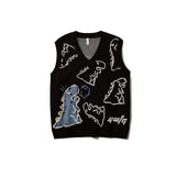 Dinosaur Sweaters V-neck Vest Sweater