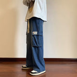 Men Cargo Pants Retro Loose Casual Wide Leg Pants