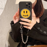 justin b drew phone case Apple 12 Drew Smiley Face Chain Phone Case XR Xs Transparent Iphone11