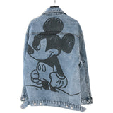 Spray Painted Jacket Spring and Autumn Graffiti Denim Jacket Coat