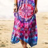 Women Bohemian Dress Summer Printed Sleeveless Dress