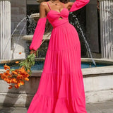 Women Bohemian Dress Summer Women's Fashion Sexy Solid Color Dress