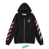 Off White Zipper Hoodie Autumn and Winter Zipper Hoodie Coat