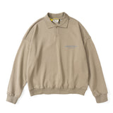 Essentials Polo Shirt Foot of God Double Line Polo Terry Lapel Loose Sweater