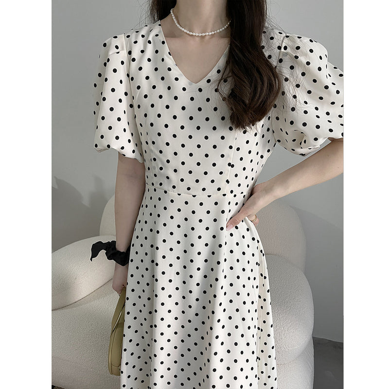 Kim Kardashian Marilyn Monroe Dress Summer French Style V-neck Dress