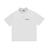 Essentials Polo Shirt High Street Fog Fear of God Essential Double Line Letter Lapel T-shirt