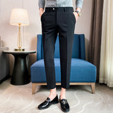 Men Trousers Embroidered Slacks