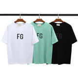 Fog Essentials Tshirts Fog Fear Of God Rich FG Colorful Reflective Printed Men's and Women's Loose Short-Sleeved T-shirt