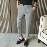 Men Trousers Embroidered Casual Suit Pants