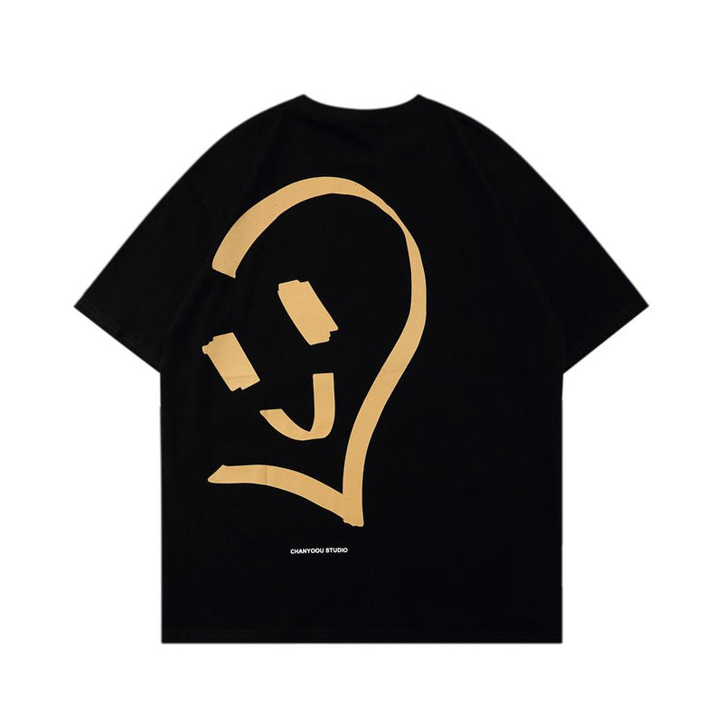 Men T Shirt Summer Casual Tops Cartoon Printed Short Sleeve T-shirt Men's round Neck Half Sleeve BF Idle Style Trendy Loose Half Sleeve