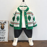 Toddler Boys Sweater Boys' Cardigan Sweater Children's Spring and Autumn Knitted Jacket
