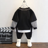 Toddler Boys Sweater Boys' Suit Spring Wear Hoodie Two-Piece Set