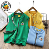 Children Baseball Jacket Yellow Duck Girls Casual Vest Autumn Spring Coat