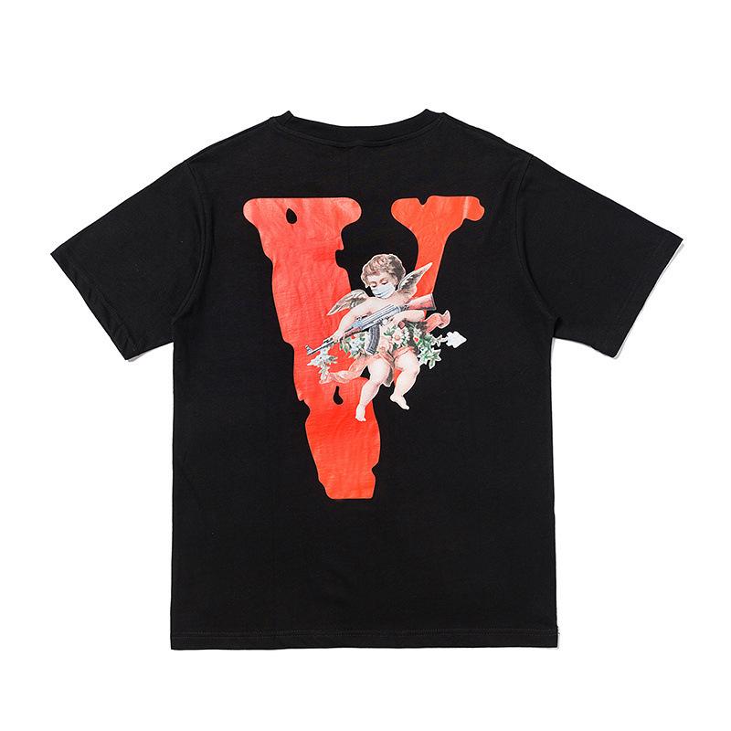 Vlone Printed Popular ShortSleeved Men and Women Couple Tshirt
