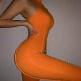 Summer Women's Sexy Sleeveless High Waist Breathable Hip Raise Skinny Sports Casual Jumpsuit