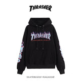 Thrasher Hoodie Autumn And Winter Thrasher Flame KIRIN Arm Men 'S Women 'S Hoodie Brushed Hoody