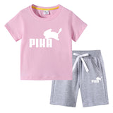Children Pokemon Pikachu Tshirts & Shorts Cotton Short Sleeve Shorts Two Pieces Neutral